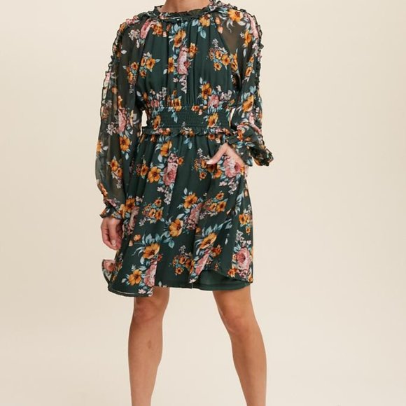 Amapola Floral Ruffled Chiffon Dress - Picture 8 of 11